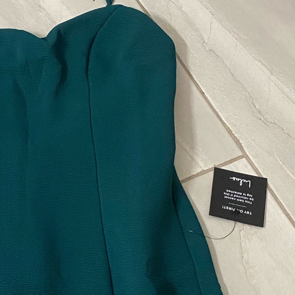 NWT Lulu's Stay Out Later Dark Teal Backless Bodycon Dress 🔥 Simply Sexy - Picture 5 of 9